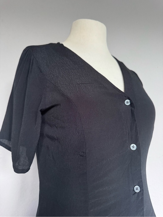 GAP Dresses & Skirts - GAP Black Button-Front Midi Dress Short Sleeve